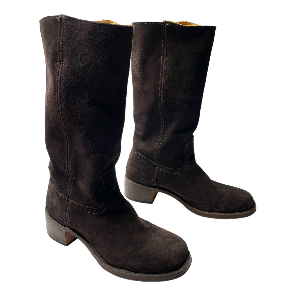 Frye | Vintage Campus Boots in Chocolate Brown Suede Made in USA 11
